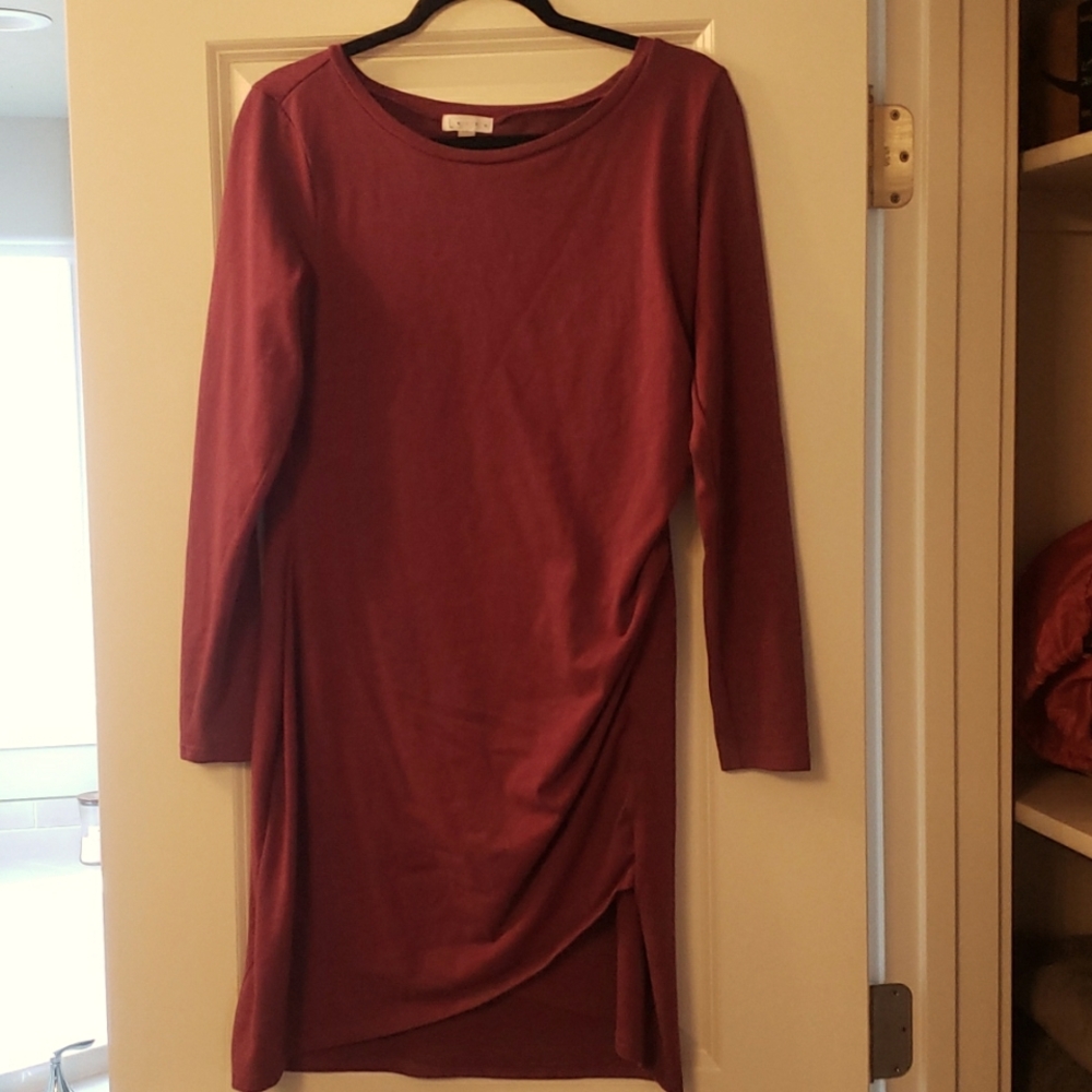 Leith Ruched Long Sleeve Dress